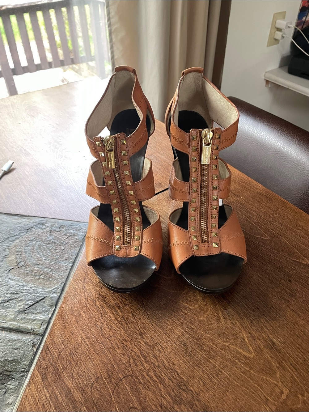 Michael Kors Studded Zip Front Heels – Size 8.5 – Worn Twice